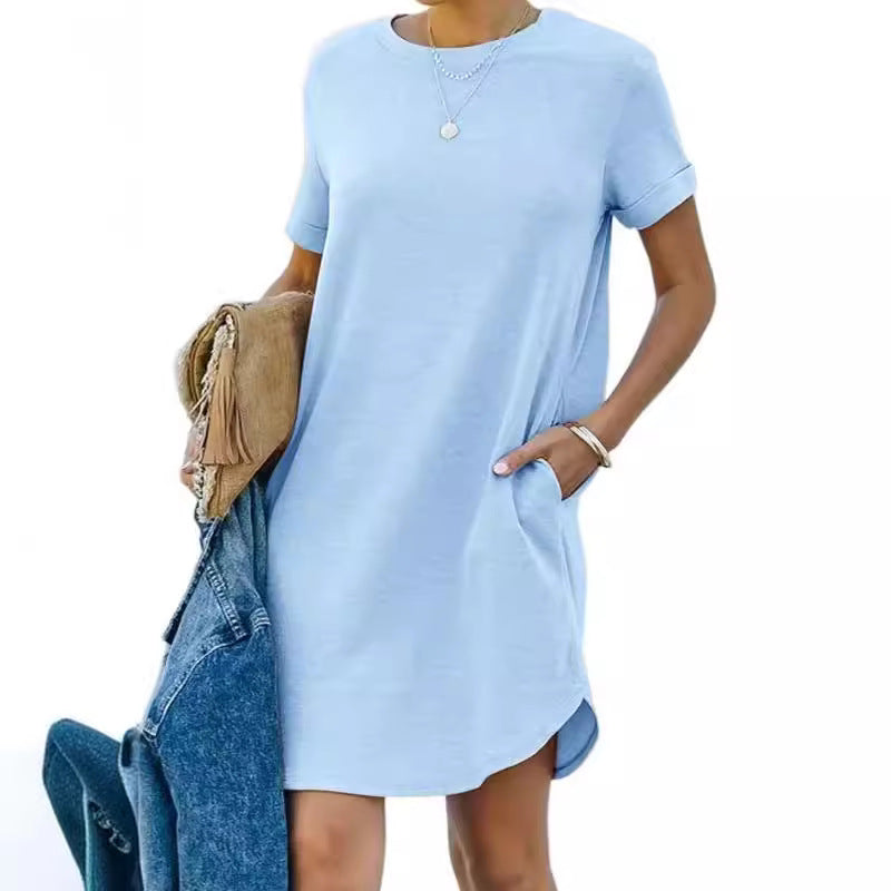 Damen Casual Kleid mit praktischen Taschen EB