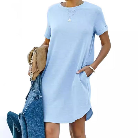 Damen Casual Kleid mit praktischen Taschen EB