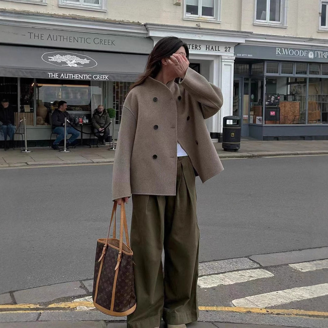Damen Übergangsjacke mit doppelter Knopfleiste und weichem Stoff EB
