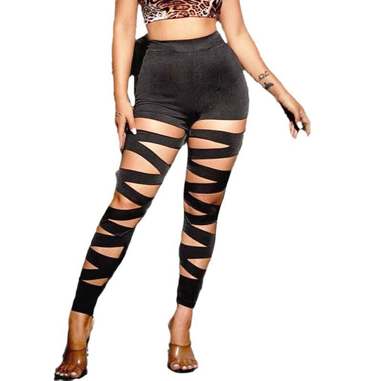 Damen Sportliche Leggings mit aufregendem Cut-Out Design EB