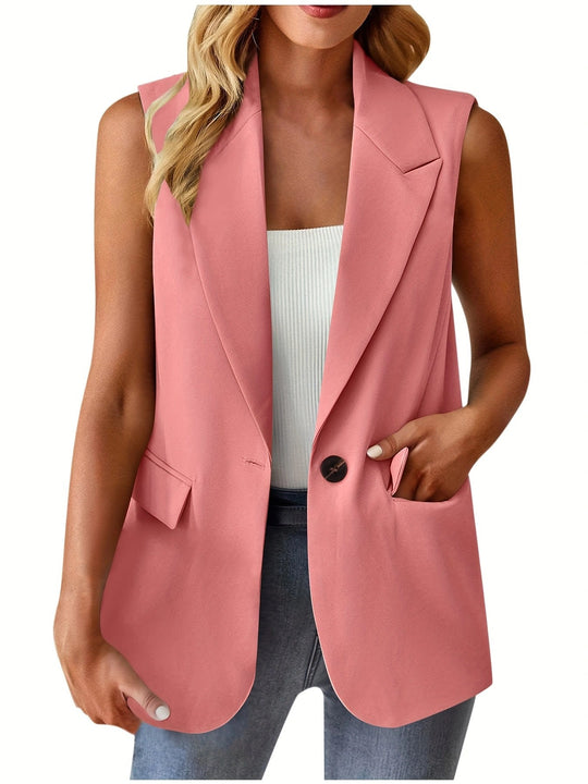 Damen stylische ärmellose Blazerweste EB