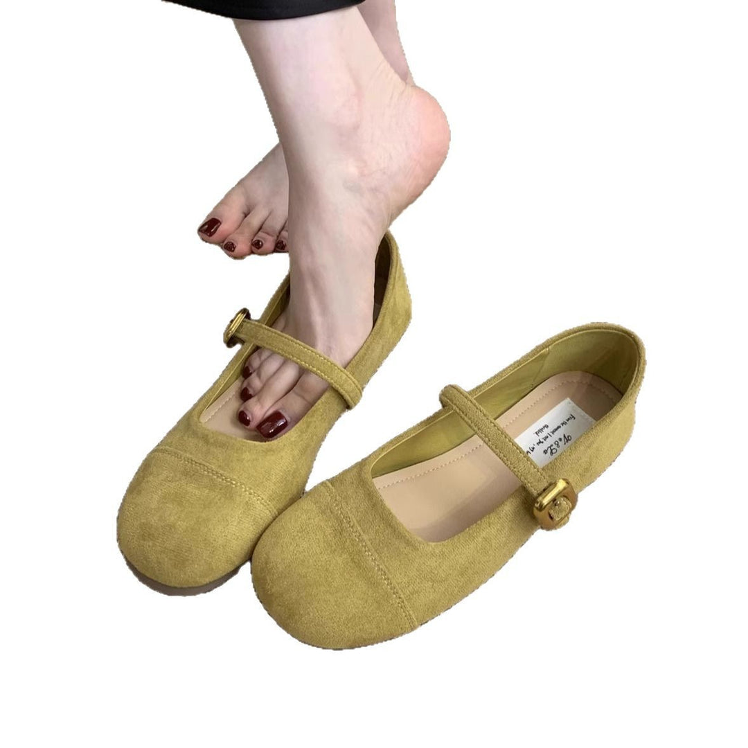 Damen Ballerinas mit verstellbarem Riemen und weichem Innenfutter EB