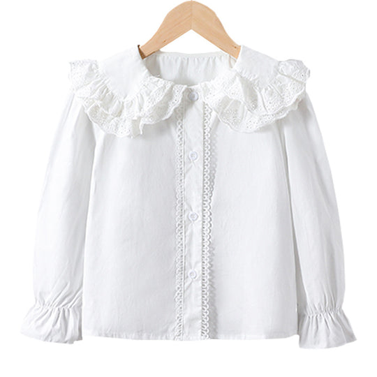 Damen Bluse mit Rüschendetails und romantischen Puffärmeln EB