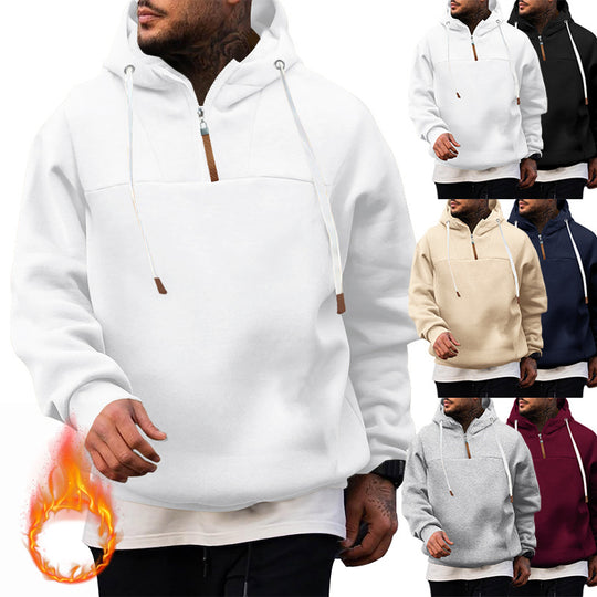 Herren Sport-Hoodie mit hohem Kragen und Reißverschluss EB
