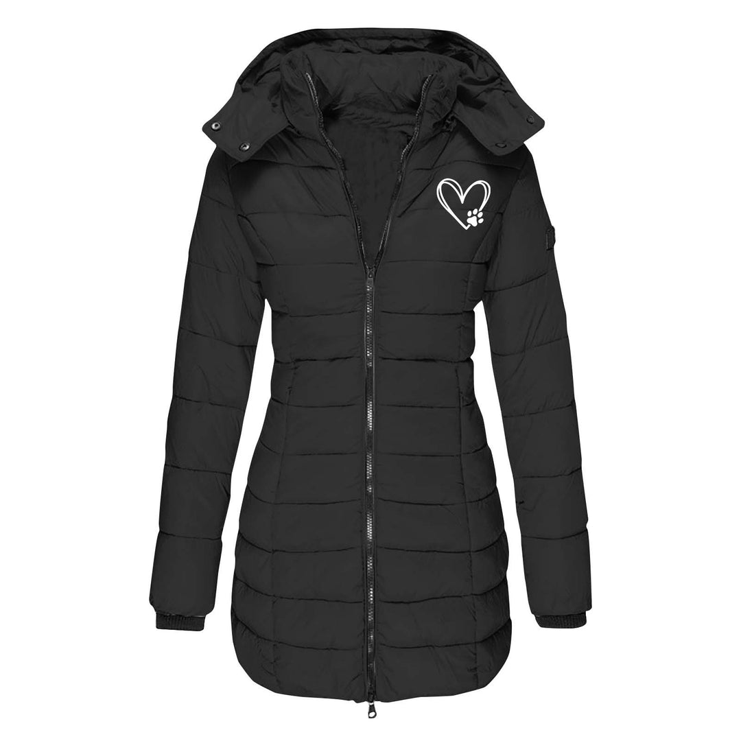 Damen gesteppte Winterjacke mit abnehmbarer Kapuze EB