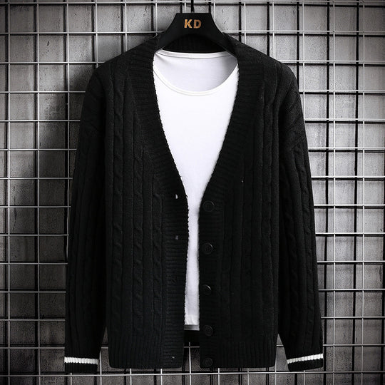 Damen Strickjacke mit Zopfmuster und Knopfdetails EB