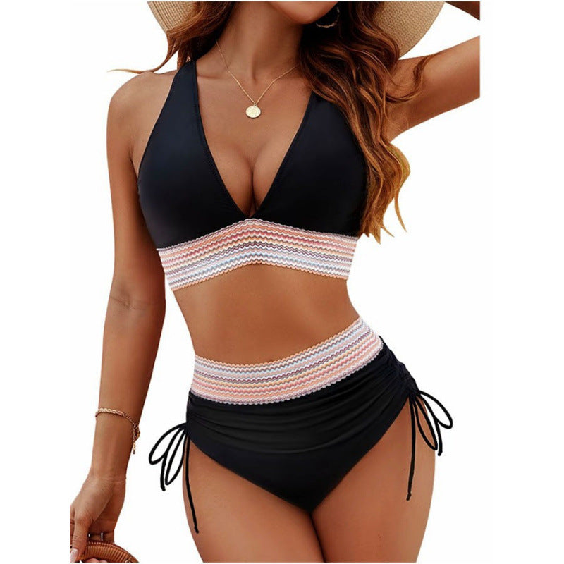 Damen Triangel-Bikini mit verstellbaren Riemen und moderner Rüschenoptik EB