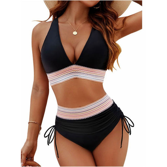 Damen Triangel-Bikini mit verstellbaren Riemen und moderner Rüschenoptik EB