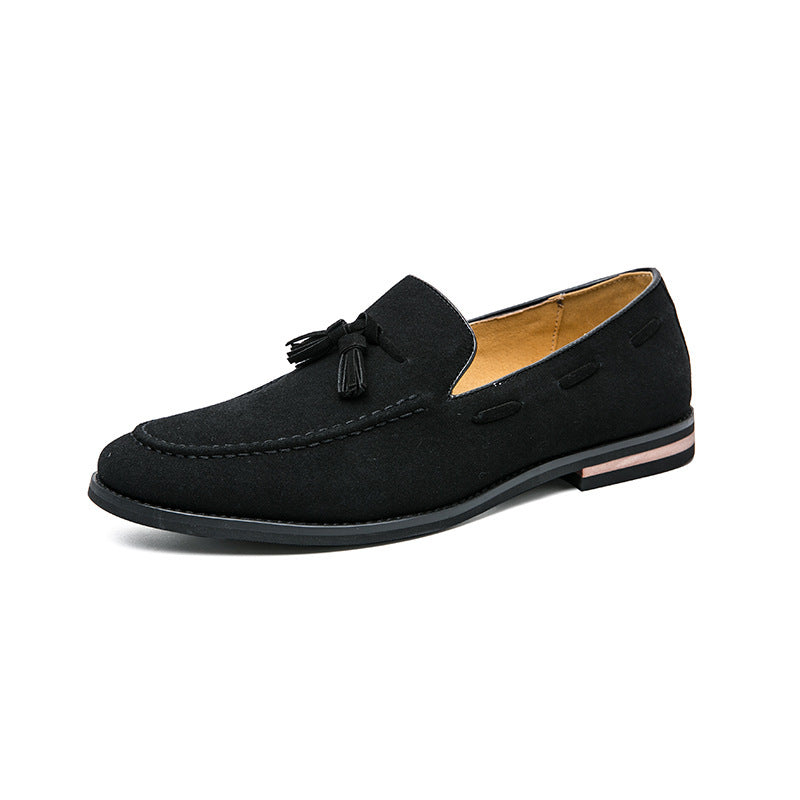 Herren Quasten-Slipper aus Veloursleder mit handgenähter Moccasinnaht und gepolstertem Lederfußbett EB