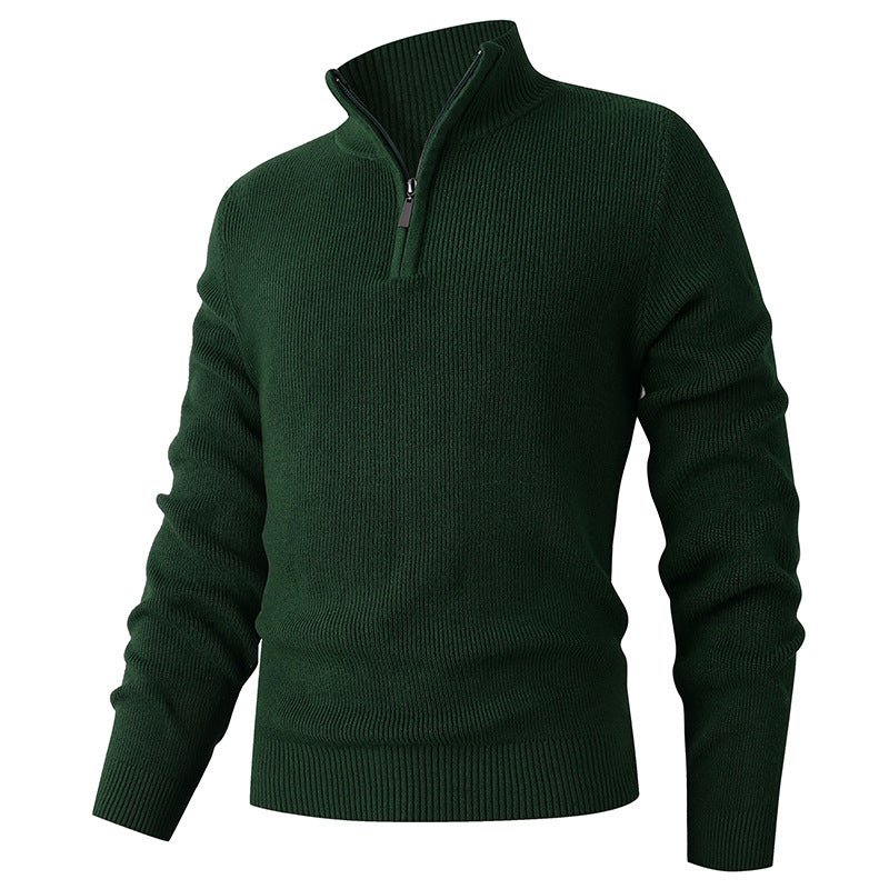 Herren leichter Stehkragenpullover mit Reißverschluss EB