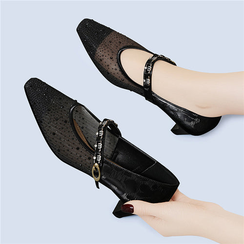 Damen Funkelnde Slingback-Pumps mit zierlichem Riemen und glitzerndem Detail EB