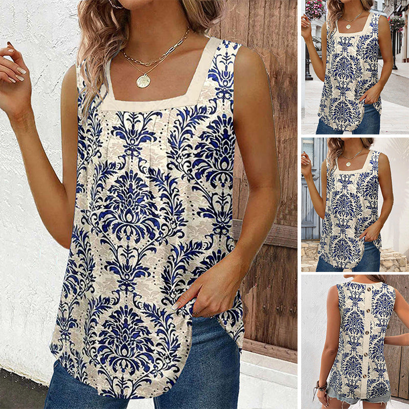 Damen Liege nfreies Top mit floralen Motiven Heidi-Mode