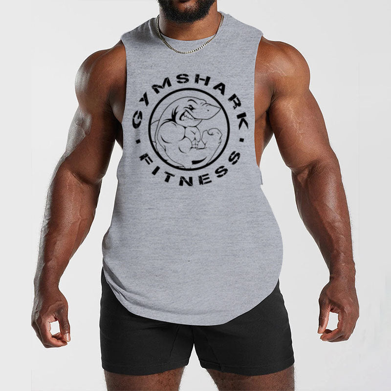 Herren nan ärmelloses Muskelshirt mit extra tiefen Armöffnungen und großem Logodruck EB
