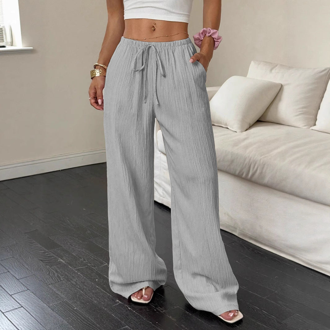 DamenWeit geschnittene Freizeit-Hose mit komfortablem Gummibund und praktischen Taschen EB