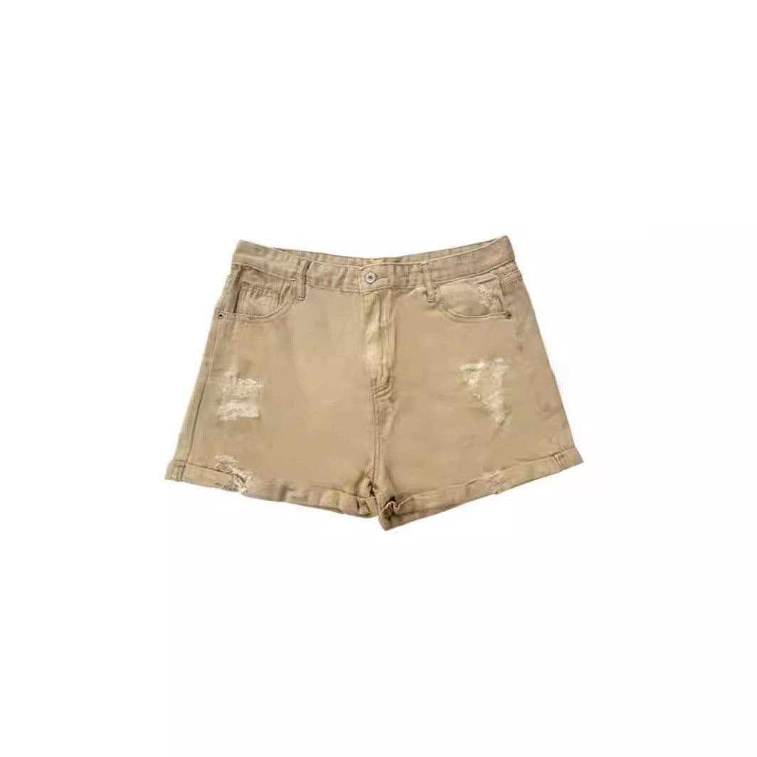Damen Modische Sommer-Shorts mit Destroyed-Details EB