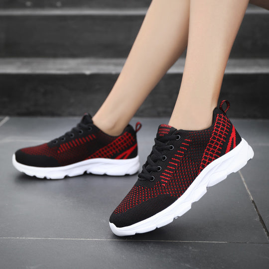 Damen Sportliche Sneakers mit atmungsaktivem Mesh und rutschfester Laufsohle EB