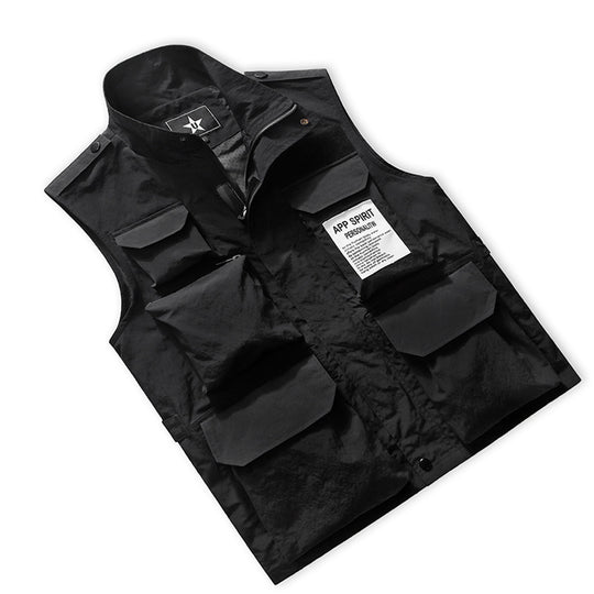 Herren Multifunktionale Mehrfachtaschen-Weste mit Stehkragen EB