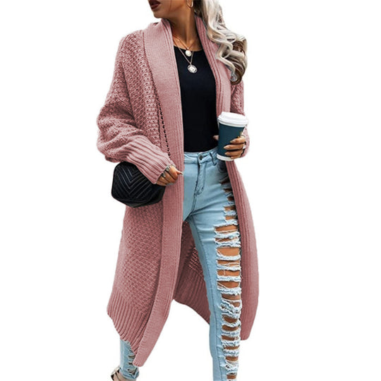 Damen Großer Strickcardigan mit strukturiertem Muster und seitlichem Schnitt EB