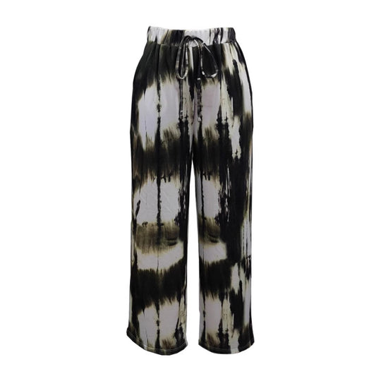 Damen Weite Stoffhose mit einzigartigem Batikdesign EB