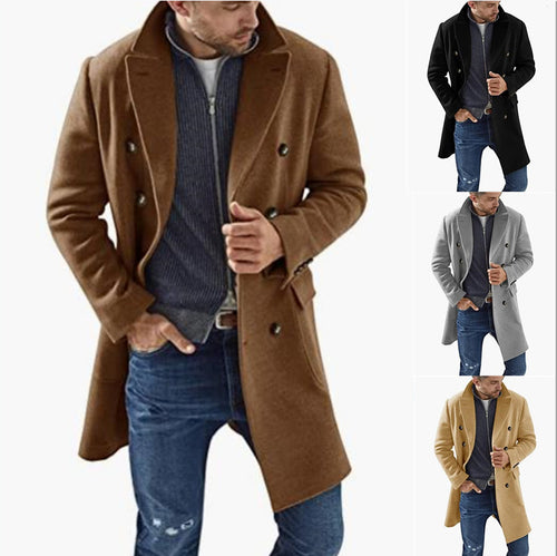 Herren eleganter Doppelknebel-Mantel mit modernem Schnitt EB