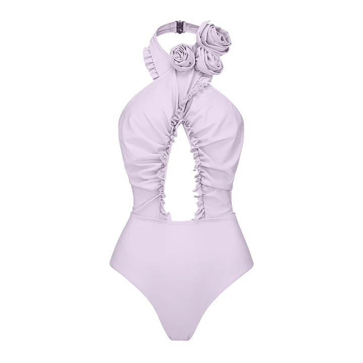 Damen Schwimmanzug mit floralem Design und raffinierter Cut-Out-Optik EB