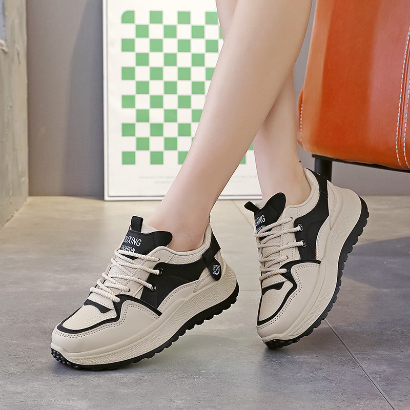 Damen Sportliche Chunky Sneakers mit atmungsaktiver Mesh-Oberfläche und gepolsterter Sohle EB