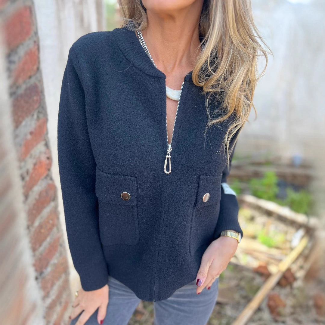 Damen Fleecejacke mit praktischen Taschen und Reißverschluss EB