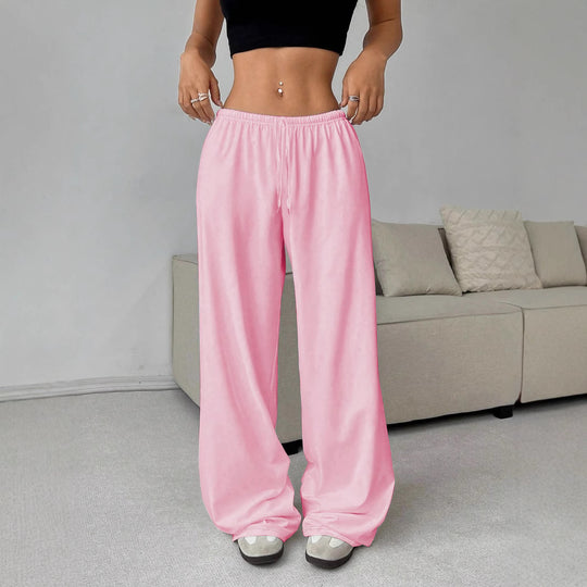 Damen Weit geschnittene Stoffhose mit elastischem Bund und komfortablem Schnitt EB