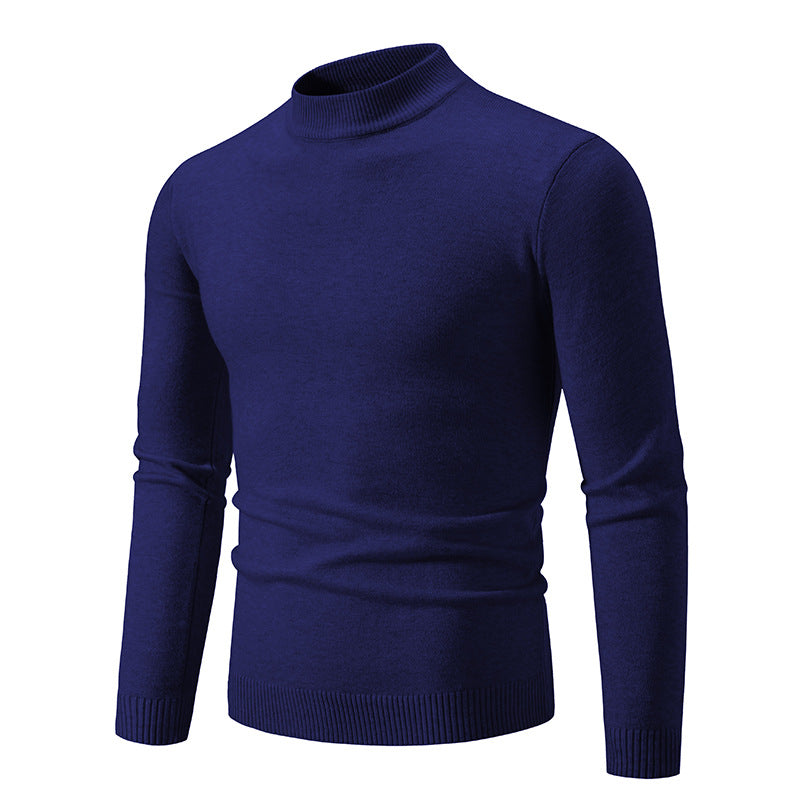 Herren Feinstrickpullover mit hohem Kragen und elastischen Bündchen EB