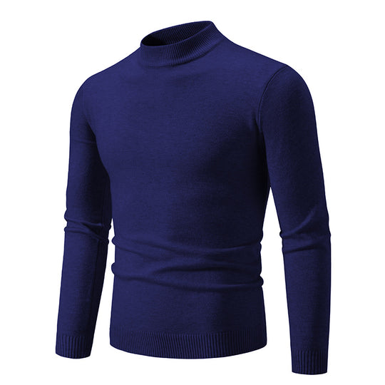 Herren Feinstrickpullover mit hohem Kragen und elastischen Bündchen EB