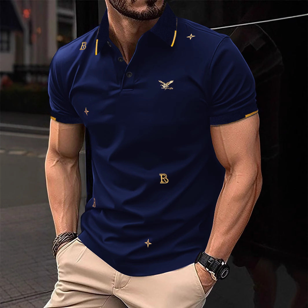 Herren Polohemd mit modischem Stickdesign und hochwertigem Stoff EB