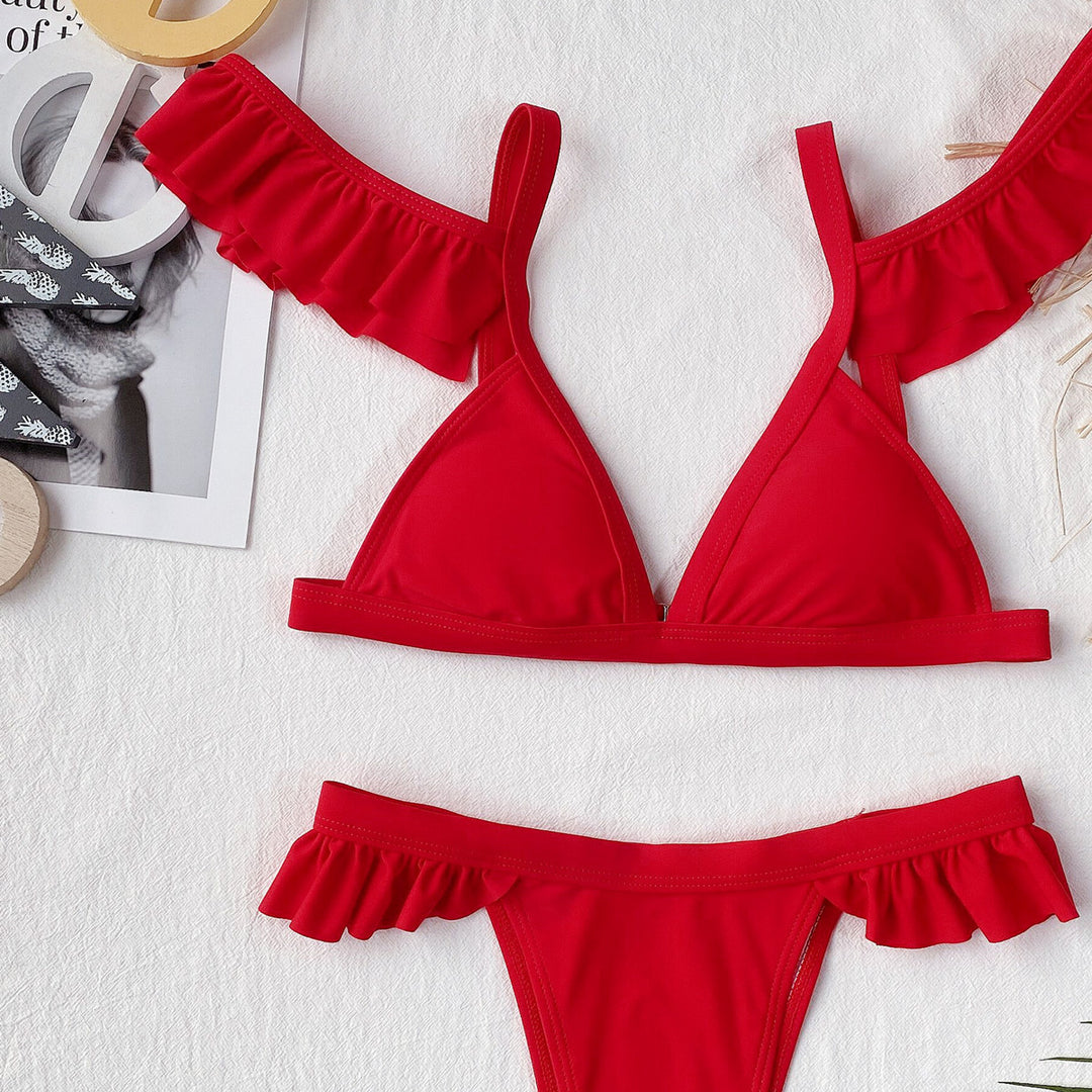 Damen sexy Bikini mit verspielten Rüschen EB