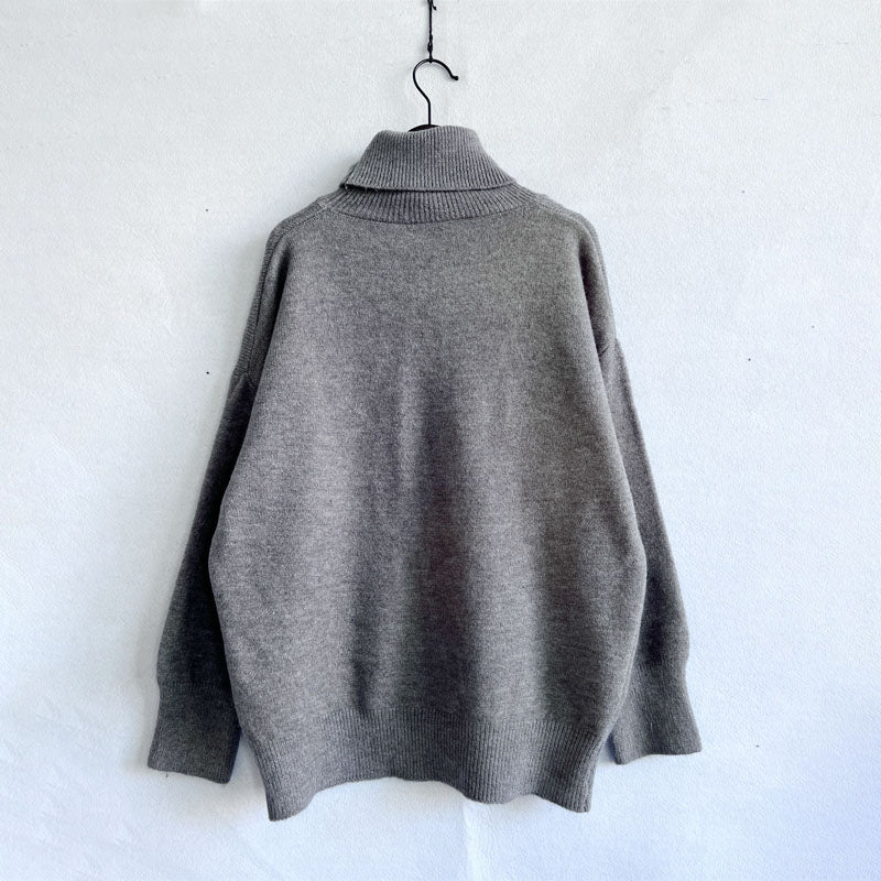 EB | Einfarbiger Warmer Strickpullover Für Alltag