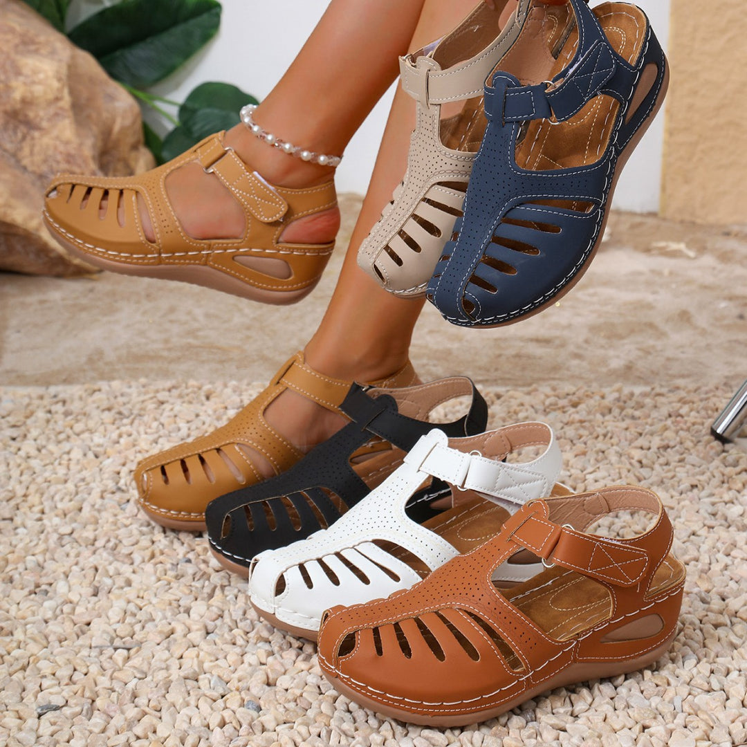 Damen Atmungsaktive Riemensandalen mit verstellbarem Riemendesign und ergonomischem Fußbett EB