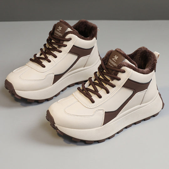 Damen High-Top Sneakers mit flauschigem Innenfutter und rutschfester Sohle EB