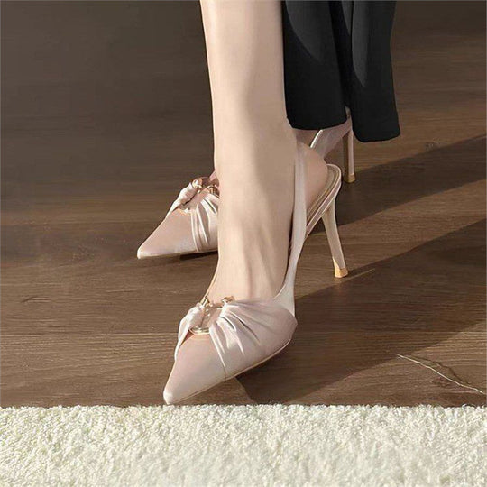 Damen Slingback High Heel Schuhe mit dekorativem Knotendesign EB