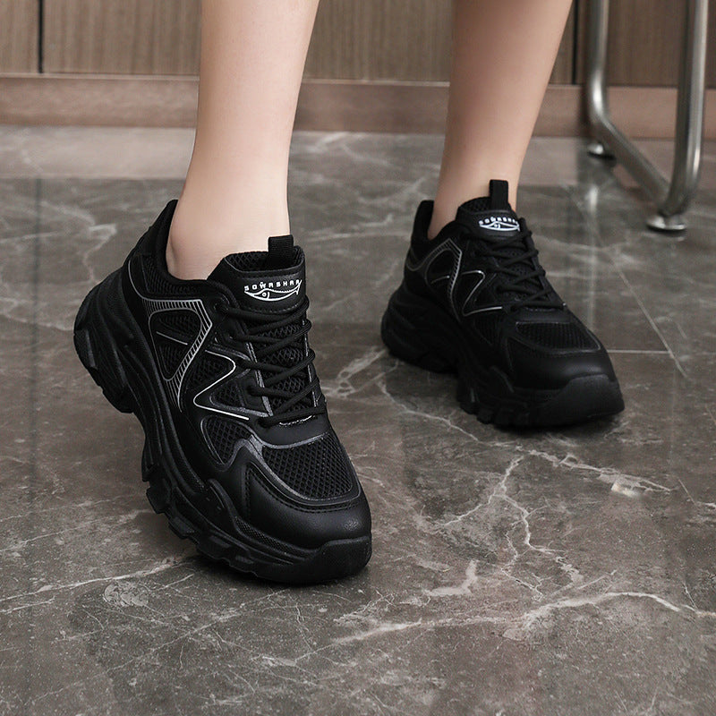 Damen sportliche Fitness Sneakers mit atmungsaktiver Mesh-Oberfläche EB