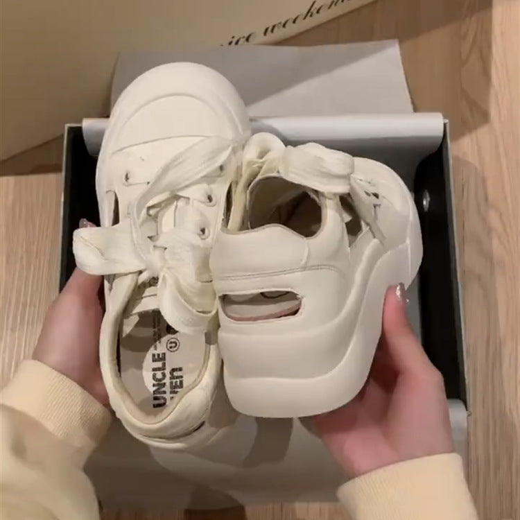 Damen Sneaker mit modischem Plateau und atmungsaktiver Konstruktion EB