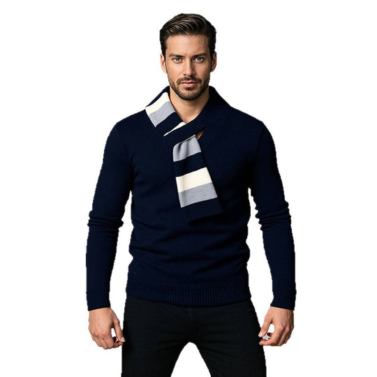 Herren hochwertiger V-Ausschnitt Pullover aus weichem Strickmaterial EB
