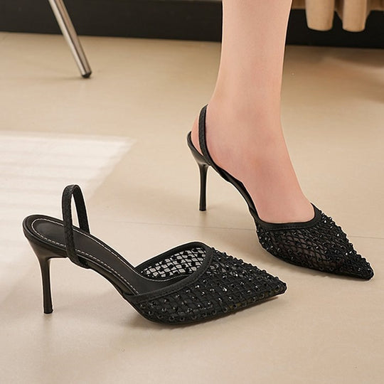 Damen Slingback Schuh mit funkelndem Strass EB