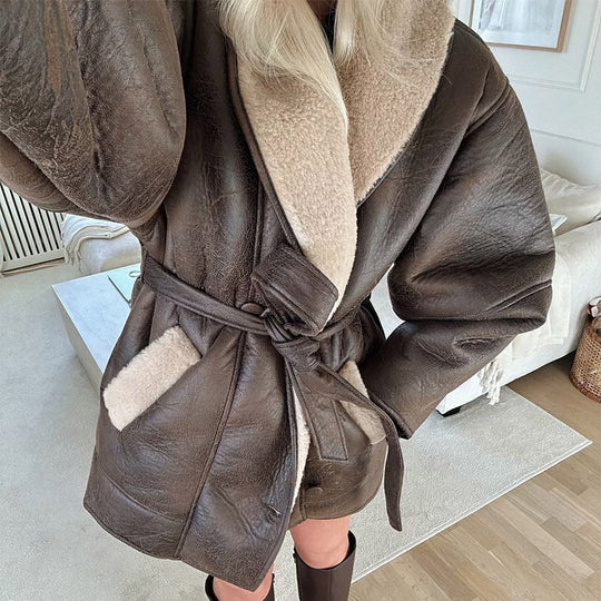 Damen Lässige jacke mit weichem Futter und praktischen Taschen EB
