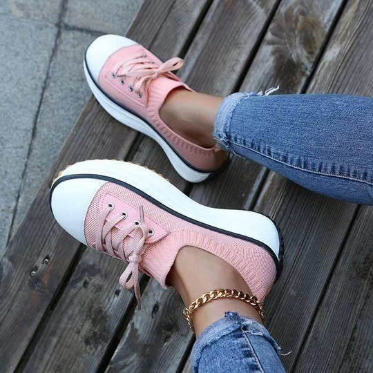 Damen Modische Plateausneakers mit elastischer Sohle EB