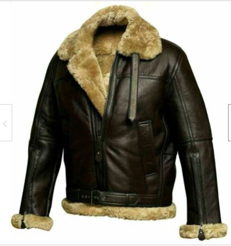 Herren jacke mit Kunstfellkragen EB