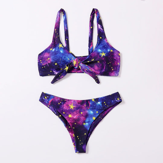 Damen Buntes Sternenmotiv Bikini EB
