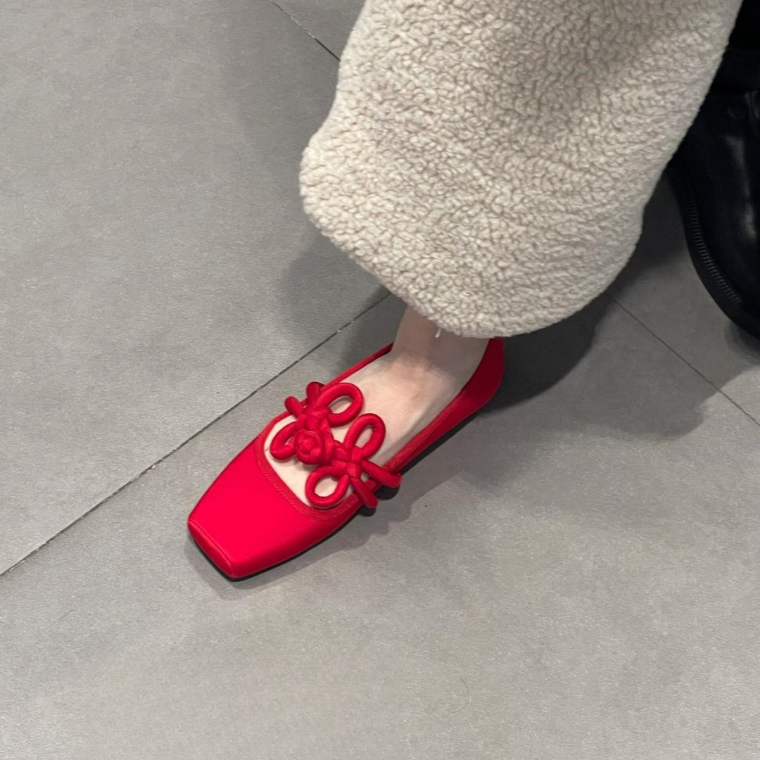Damen Ballerinas mit modischem Knotendesign EB