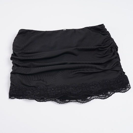 Damen Rüschenrock mit eleganter Spitzenbordüre EB