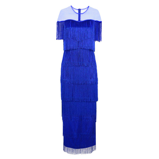 Damen Wickelkleid mit fransierendem Design und seitlichem Schlitz EB