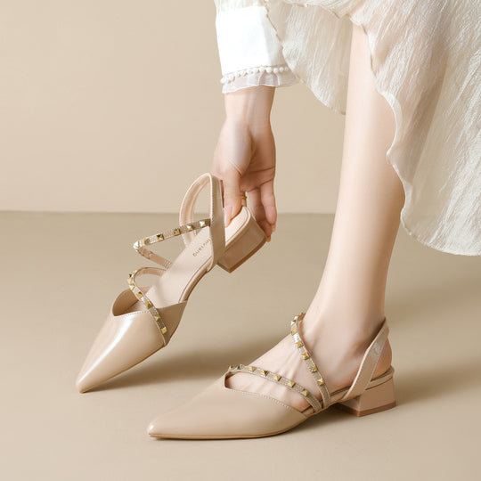 Damen elegante Slingbacks mit modischen Nieten EB