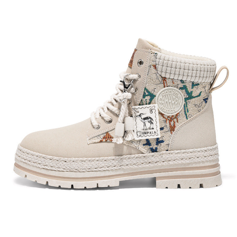 Damen modische und robuste Schnürboots aus strapazierfähigem Material mit einzigartigem Design EB