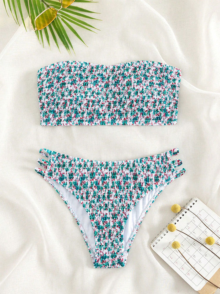 Damen Bandeau-Bikini mit raffiniertem Knotendesign EB